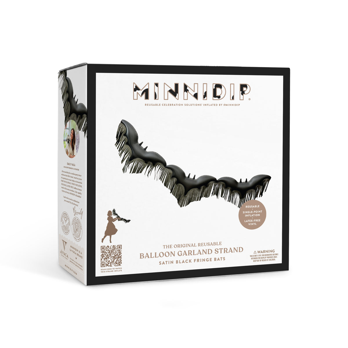 SHIPS NOW • Balloon Garland: Satin Black Fringe Bats • FINAL SALE