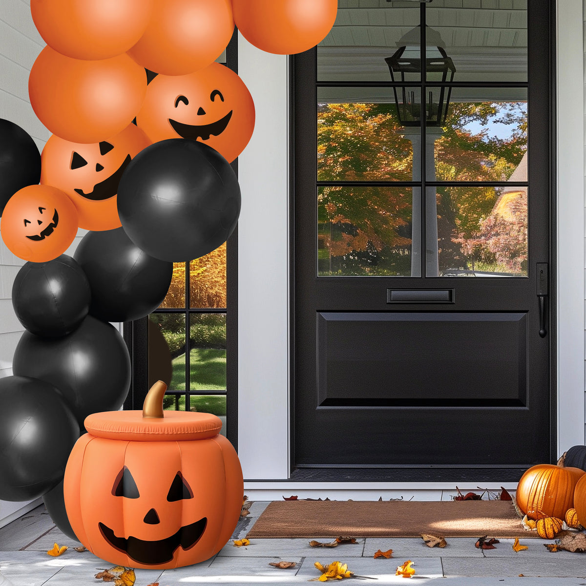Balloon Garland: Reusable Carved Pumpkin With Lid Matte Harvest Orange• FINAL SALE