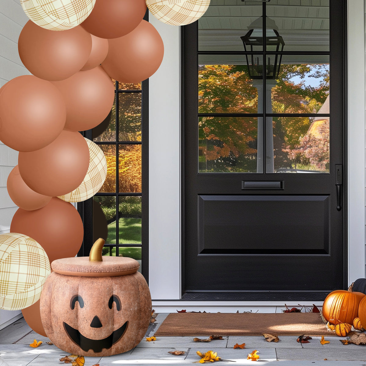 Balloon Garland: Reusable Carved Pumpkin With Lid in Matte Terracotta  • FINAL SALE