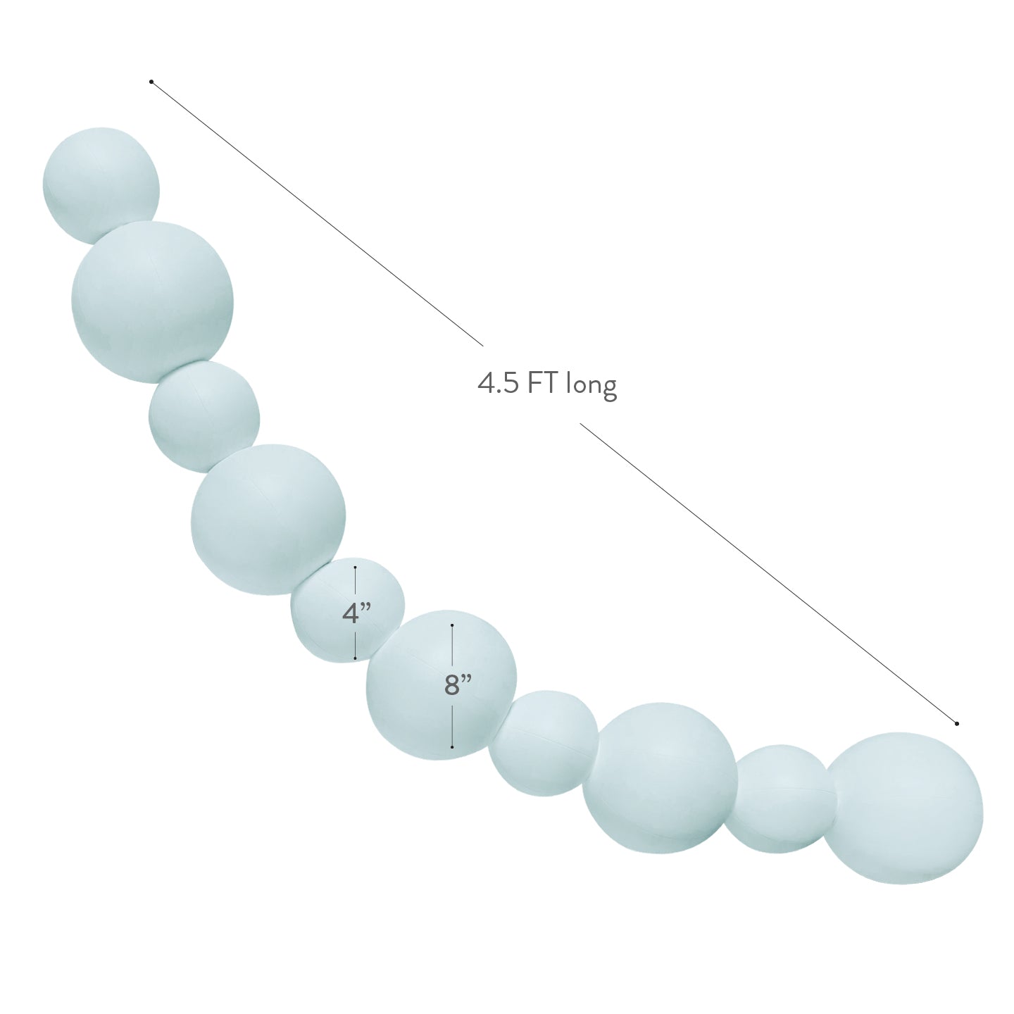 Balloon Garland: 10-Cluster Strand in Sky (Matte) • FINAL SALE