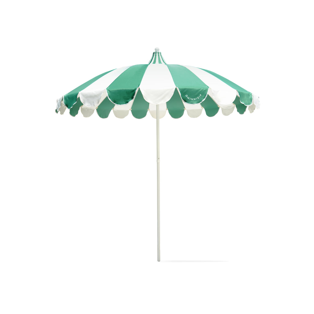 green patio deck umbrellas the SCALLOPED Market Umbrella in Topiary