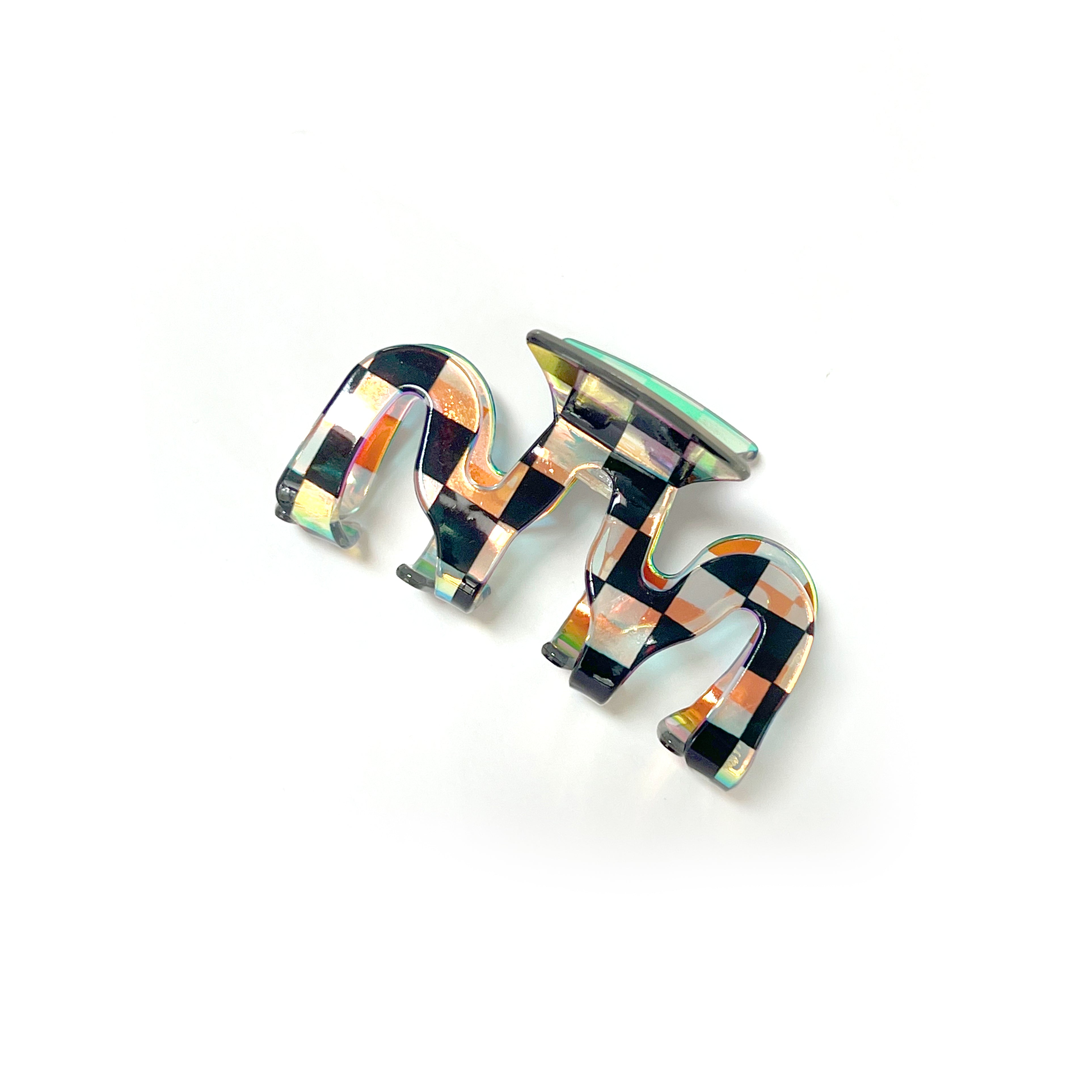 the HOLOGRAPHIC CHECK Hair Clip