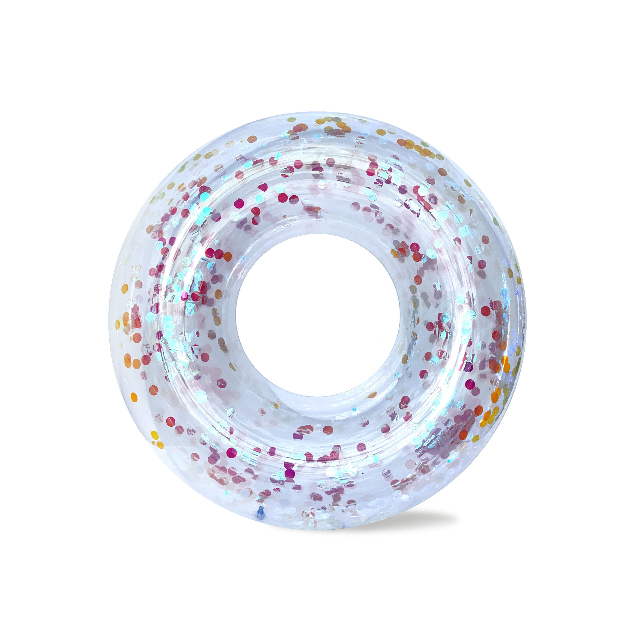 the CUE THE CONFETTI! RING FLOAT in Iridescent