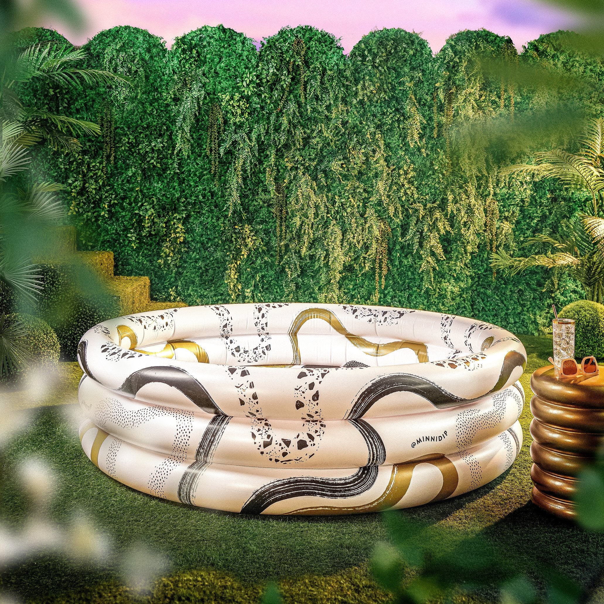 the GILDED MARBLE luxe inflatable pool