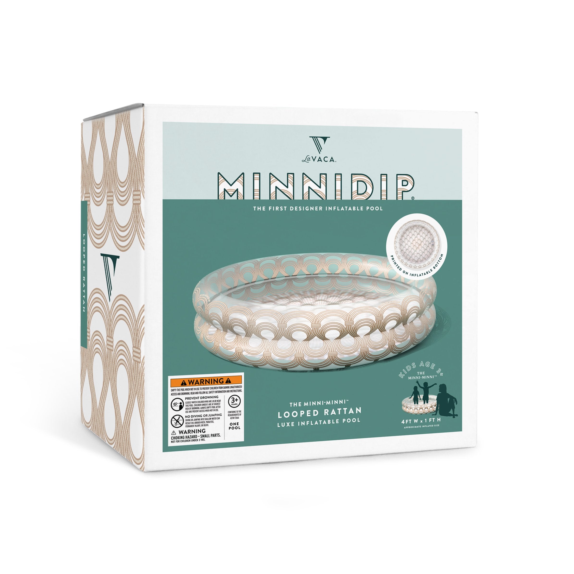 the LOOPED RATTAN MINNI-MINNI luxe inflatable pool