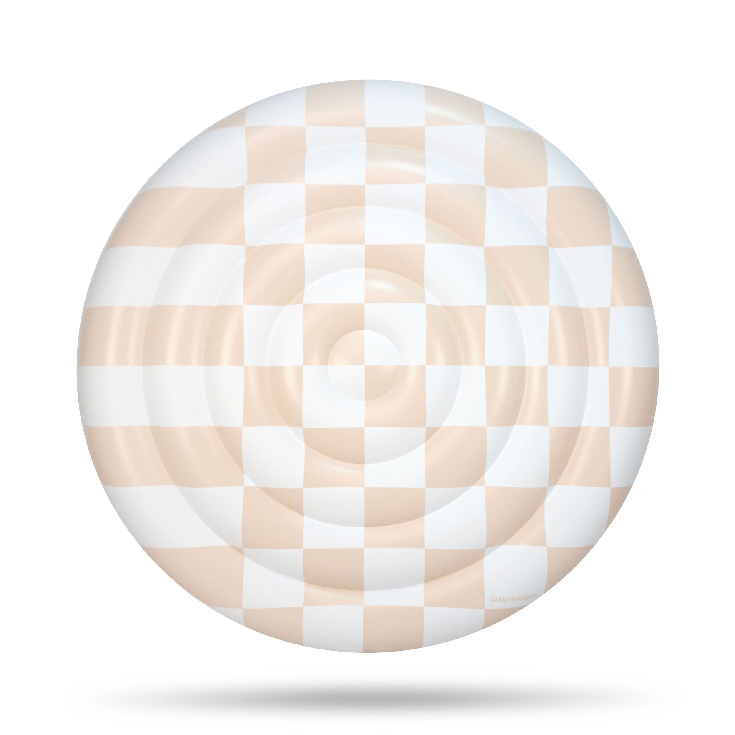 the CHECKER CABANA STRIPE Luxe Inflatable Round Float